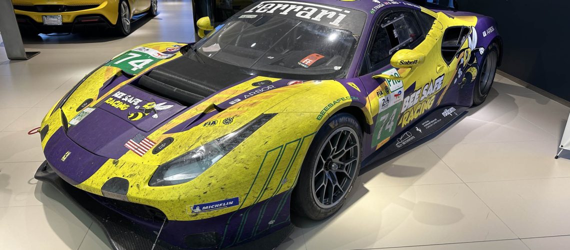 Picture of the Bee Safe Racing Team Ferrari 488 that raced in LeMans